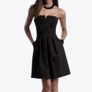 White House Black Market Black Strapless Cocktail Formal Dress 2